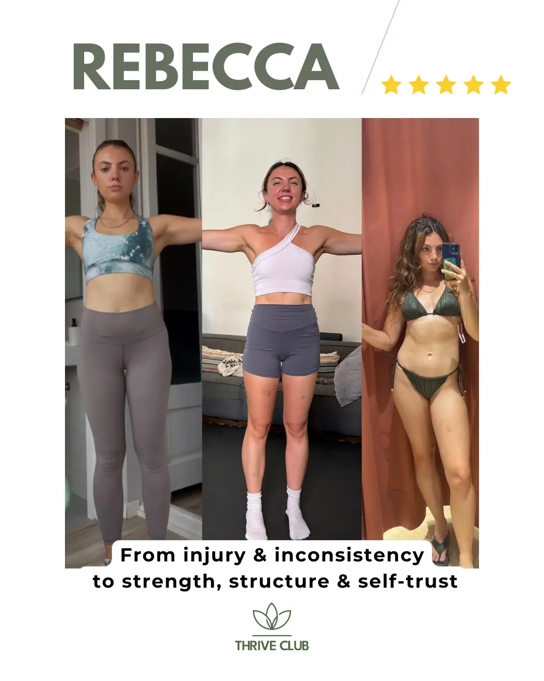 Rebecca: van blessures en wisselvalligheid naar kracht, structuur en vertrouwen in zichzelf.